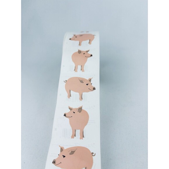 Vintage 1999 Pink Pig  Mrs. Grossman's Stickers Roll Scrapbooking Animals Read! - Picture 4 of 9